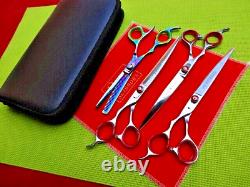 4 x Left Hand Handed Pet Grooming Curved Up, Downward & Thinning Scissors dog/cat