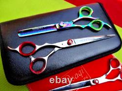 4 x Left Hand Handed Pet Grooming Curved Up, Downward & Thinning Scissors dog/cat