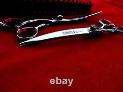 4 x Left Hand Handed Pet Grooming Curved Up, Downward & Thinning Scissors dog/cat