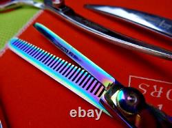 4 x Left Hand Handed Pet Grooming Curved Up, Downward & Thinning Scissors dog/cat