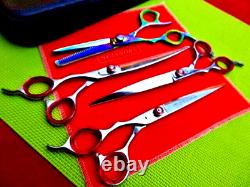 4 x Left Hand Handed Pet Grooming Curved Up, Downward & Thinning Scissors dog/cat