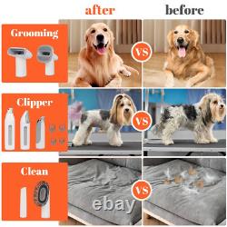 7 in 1 Dog Grooming Kit, Low Noise Dog Hair Vacuum, Pet Grooming Tools with 3 S