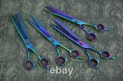 8.5 Dog/ Pet Pro Grooming MULTICOLOR Scissors Shears 4 PCS Stainless Steel 440C