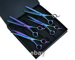 8.5 Dog/ Pet Pro Grooming MULTICOLOR Scissors Shears 4 PCS Stainless Steel 440C