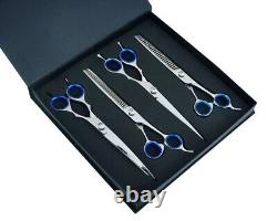 8.5 Dog/ Pet Pro Grooming Scissors, Shears 4 PCS Set Stainless Steel 440C BLUE