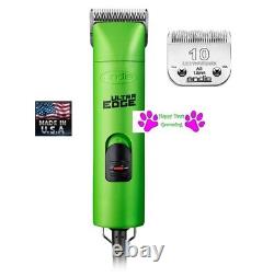 Andis SuperDuty AGC 2-Speed CLIPPER&10 ULTRAEDGE BLADE Pet Dog Grooming Green