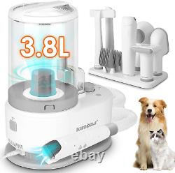Cordless Pet Grooming Vacuum 3.8L Capacity, Quiet Suction for Dog Cat Hair