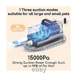 DUXANO 7 in 1Dog Grooming Kit Pet Grooming Kit 15000 Pa Powerful Vacuum Sucti