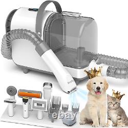 Dog Clipper Grooming Kit Vacuum Suction 99.99% Pet Hair 7 Pet Grooming Tools