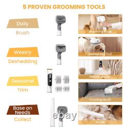 Dog Grooming Kit 13Kpa 2.5L Pet Hair Grooming Vacuum with 5 Pet Grooming Tools D