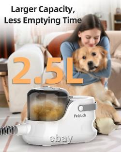 Dog Grooming Kit, Pet Grooming Vacuum Suction 99% Pet Hair, 2.5L Large Capacity, Do