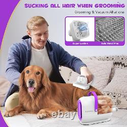 Dog Grooming Kit & Vacuum, 3L Pet Grooming Vacuum 99% Pet Hair Suction, 7 Pet Gr