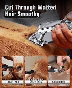 Dog Grooming Kit for Heavy Thick Hair&Coats/Low Noise Rechargeable Cordless Pet