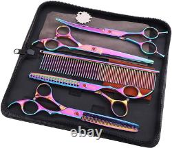 Dog Grooming Scissors Set, 7.0 Inch Pet Grooming Trimmer Kit, Chunkers Shears, T