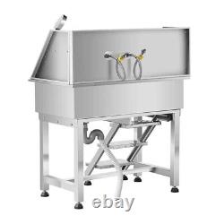 Dog Grooming Tub Stainless Steel Pet Grooming Tub With Faucet And Accessories