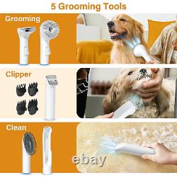 Dog Grooming Vacuum Kit 5-In-1 Pet Hair Clippers with Vacuum Suction 99.9%, Dog