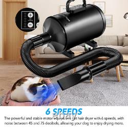 Dog-Hair-Dryer, 5.2HP/ 3800W High Velocity Pet Blow Dryer with Heater for Groomi