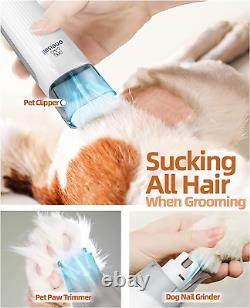 Dog Hair Vacuum & Dog Grooming Kit, Pet Grooming Vacuum with Pet Clipper Nail Gr