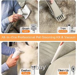 Dog Hair Vacuum & Grooming Kit, 12000Pa Strong Pet Grooming Vacuum, 2L Large Cap