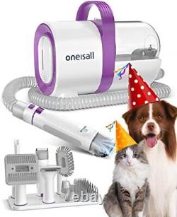 Dog Hair Vacuum Grooming Kit, Vacuum with Pet Clipper Nail Grinder (7 Tools)