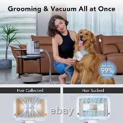 Dog Pet Grooming Vacuum Kit-60Db Low Noise 6 Tools 1.5L Groomer for Shedding