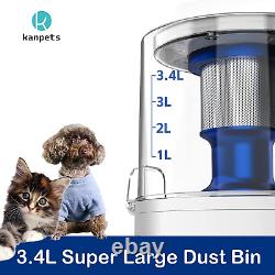 Dog Vacuum for Shedding Grooming with Max 3.4L Dust Bin, Indoor Pet Clipper Kit