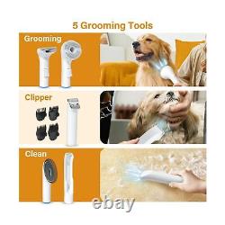 ELS PET Dog Grooming Kit Vacuum 5-in-1 Pet Hair Clippers with Vacuum Suction