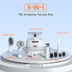 ELS PET Dog Grooming Vacuum Kit 5-In-1 Pet Hair Clippers with Vacuum Suction