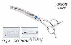 KKO Comfort Line Scissors Curved Chunker with 24 Flat Teeth 7 Dog Pet Grooming