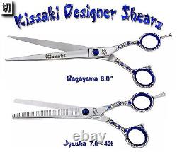 Kissaki 8.0 Nagayama Straight & Jyuuka 7.0 42 tooth Dog Grooming Shears Combo