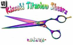 Kissaki Pro Kareru 8.0 Rainbow Straight Blade Pet Grooming Shears Dog Scissors