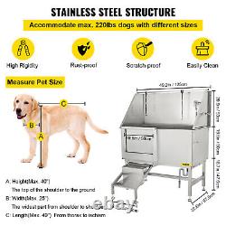 Pet Dog Cat Wash Shower Grooming Bath Tub Professional 304 Stainless Steel 50