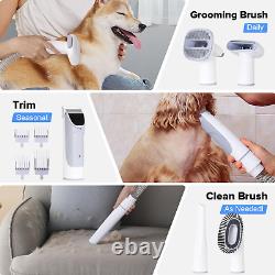 Pet Grooming Kit, Dog Grooming Clippers with 2.5L Vacuum Suction 99% Pet Hair, 5