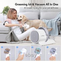 Pet Grooming Kit, Dog Grooming Clippers with 2.5L Vacuum Suction 99% Pet Hair, 5