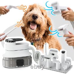 Pet Grooming Kit & Vacuum Suction 99% Pet Hair, Dog Grooming Kit with 6 Professi