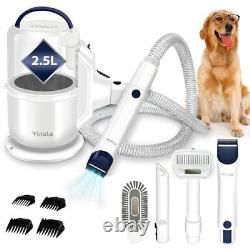 Pet Grooming Kit with Vacuum Suction, Dog Vacuum for Shedding Grooming White