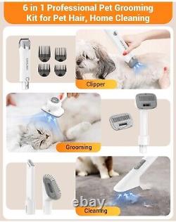 Pet Grooming Vacuum, 6-in-1 Dog Grooming Kit for Shedding & Grooming Pet Hair