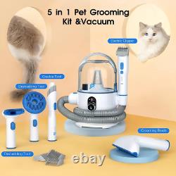 Pet Grooming Vacuum Kit, 5 In-1 Pet Grooming Vacuum Suction 99% Pet Hair for Dog