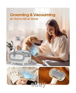 Pet Grooming Vacuum for Dogs, 8 in 1 Pet Grooming Kit & Vacuum Powerful Sucti