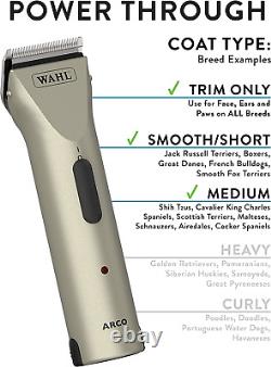 Professional Animal Arco Pet, Dog, Cat, and Horse Cordless Clipper Kit, Champagn