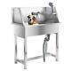 Stainless Steel Dog Washing Pool Large Pet Grooming Bath With Faucet Accessorie