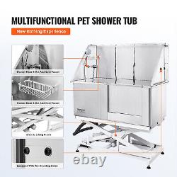 VEVOR 50 Dog Cat Pet Grooming Bath Tub Wash Station Electric Height Adjustment