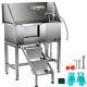 Vevor Pet Grooming Tub Dog Wash Station 34 Stainless Steel With Accessories