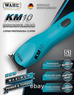 Wahl Pro KM10 BLUE 2-Speed ULTIMATE Clipper KIT&10 Blade Set KMPET DOG GROOMING