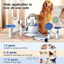 Aspirateur à poils de chien et kit de toilettage pour chien, Aspiration à vide pour toilettage de chien 5 en 1, 99% de poils de chien aspirés