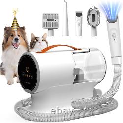 Aspirateur à poils de chien et kit de toilettage pour chien & tondeuse électrique pour chien, puissant à 12000Pa pour animaux de compagnie