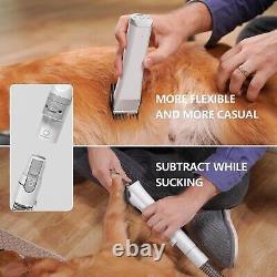 Aspirateur de toilettage pour animaux de compagnie avec bac à poussière de 3,3 L, kit de toilettage pour chien à modes multiples pour la mue