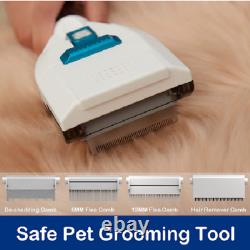 Kit d'aspirateur de toilettage pour poils d'animaux (chien et chat) avec tondeuse/coupe-ongles/brosses
