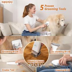 Kit d'aspiration pour toilettage d'animaux de compagnie Élimine 99% des poils d'animaux Aspirateur pour chien à faible bruit pour la mue