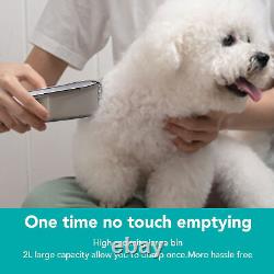 Kit d'aspiration pour toilettage d'animaux de compagnie avec grand bac à poussière de 2L pour poils de chien qui perdent épais.